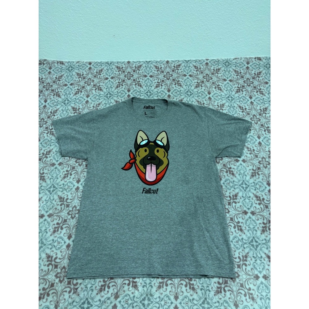 Fallout Dogmeat Shirt Mens Large Gray LootWear Exclusive Graphic Tee Bethesda